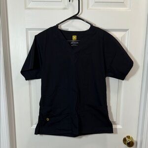 Black V-Neck Scrub Top